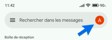 écran de configuration app Gmail sur Android pour Zimbra étape 1