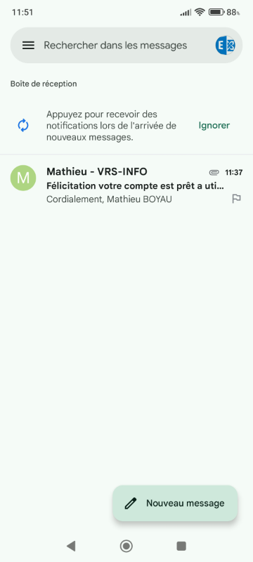 écran de configuration app Gmail sur Android pour Zimbra étape 7