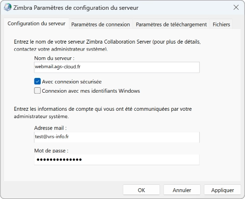 écran de configuration Outlook sur Windows étape 1